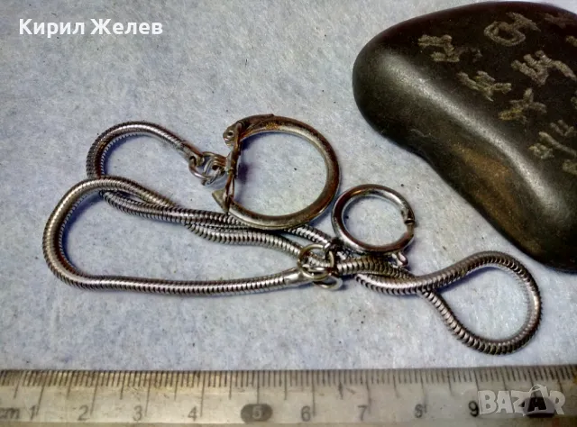 СТАР СТИЛЕН НИКЕЛИРАН ЗДРАВ КЮСТЕК За ДЖОБЕН ЧАСОВНИК ВЕРИЖКА КЛАСИЧЕСКА ВИНТИДЖ ПЛЕТКА 49672, снимка 6 - Антикварни и старинни предмети - 48609812