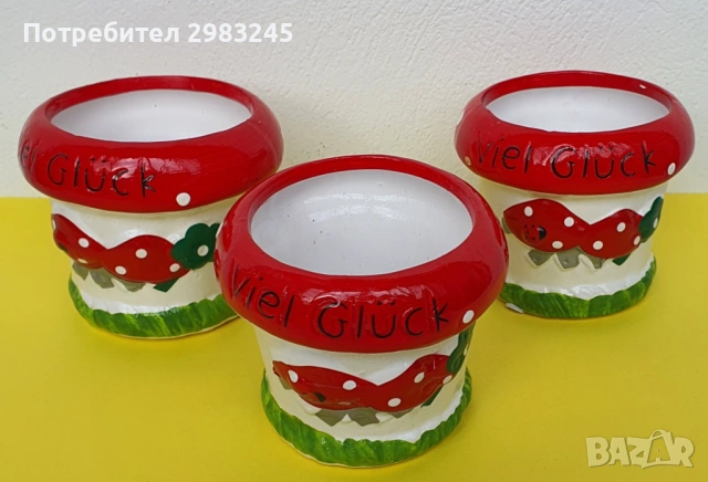 Комплект мини керамични саксии