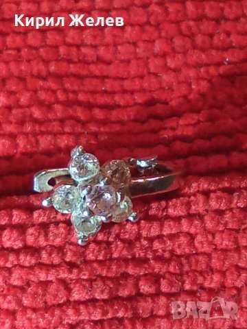 СРЕБЪРНА СКЪПОЦЕННА ФЛОРАЛНА ОБЕЦА ЦВЕТЕ АНГЛИЯ с ФАСЕТИРАНИ ЦИРКОНИ 25105