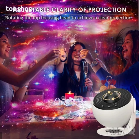 Нов звезден проектор, галактически проектор планетариум, звездно небе с 4K сменяеми 12 диска, снимка 4 - Плейъри, домашно кино, прожектори - 50501491