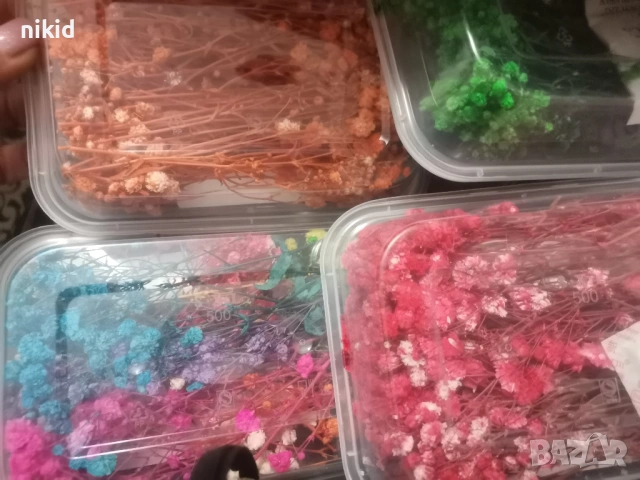 кутия къси клонки ситни цветя Гипсофила Гипсофил цветчета цветенца клонки букет аранжиране бутониери, снимка 7 - Изкуствени цветя - 48761113