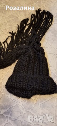 Плетена шапка с гооолеми ресни