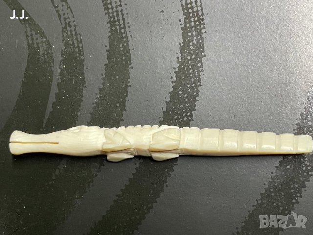 Фигурка "Крокодил" от слонова кост, снимка 5 - Статуетки - 44132842