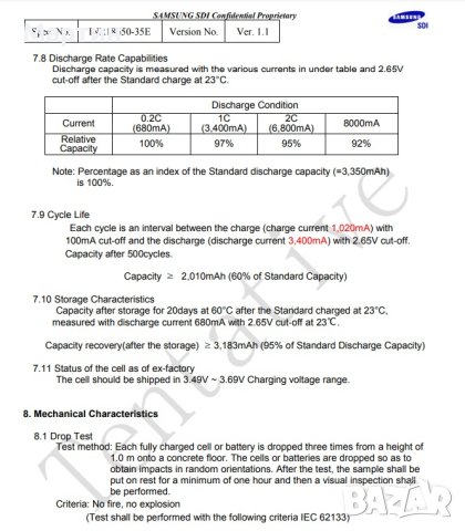 Батерия 18650 Samsung 3500mah 10A литиево йонна - НОВА, снимка 15 - Друга електроника - 43982340