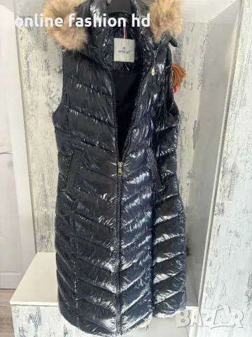 Дамски дълъг елек с естествен пух