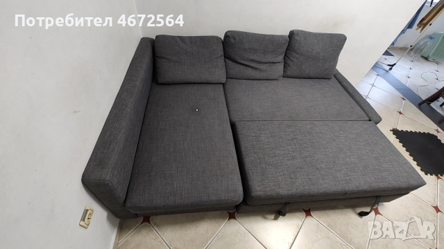 Ъглов разтегателен диван с ракла Икеа , снимка 6 - Дивани и мека мебел - 53347743