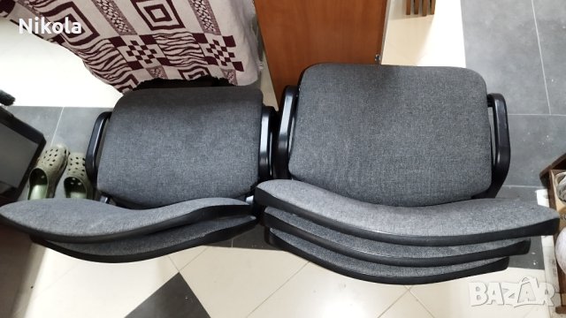 Стол - посетителски офис столове текстилна дамаска сива 5бр, снимка 13 - Столове - 43614694