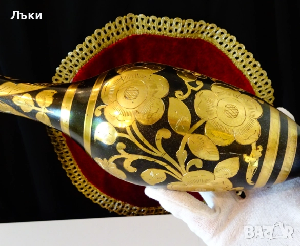 Бронзова ваза,позлата,емайл,38 см.,870 гр. , снимка 5 - Вази - 51635964