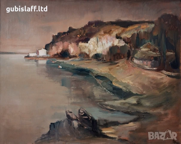 Картина "Край хижа Приста", 1984 г., худ. В. Ангелов (1943-2022), снимка 2 - Картини - 50885482