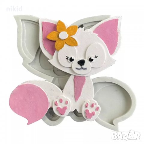 Сладка лисичка Лисица плитък силиконов молд форма фондан шоколад гипс