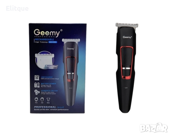 Тример G e e m y GM-6590 батерия, 3 приставки, за брада и мустаци, снимка 5 - Тримери - 52897893