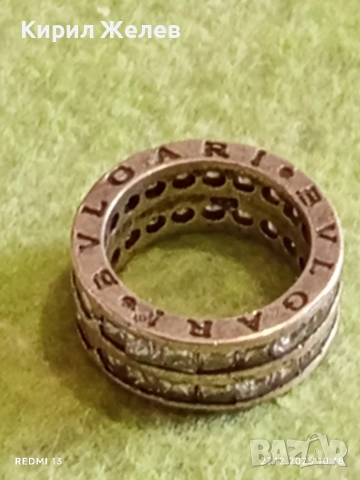 Луксозен сребърен пръстен BVLGARI с кристали марков 22248, снимка 8 - Пръстени - 52909715