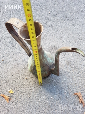 Бакърен ибрик, снимка 4 - Антикварни и старинни предмети - 52281142