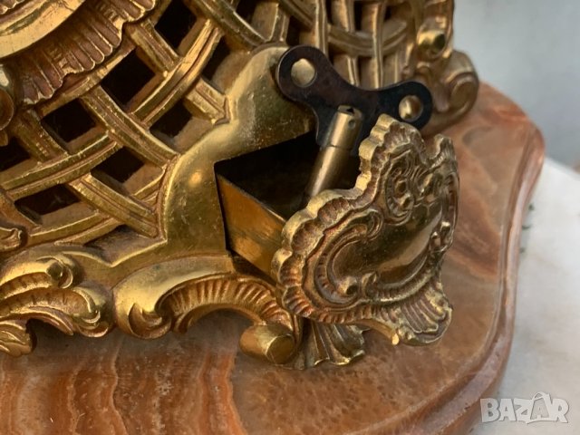 Каминен часовник в стил ROCOCO-Бронз с позлата, снимка 9 - Антикварни и старинни предмети - 27626114