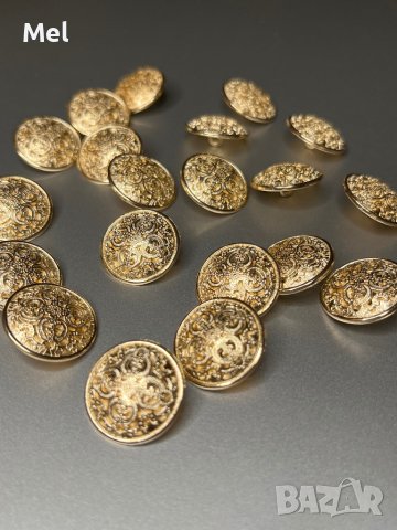 Луксозни златисти метални копчета, диаметър: 20мм/2см, кръгли, снимка 6 - Други - 43898772