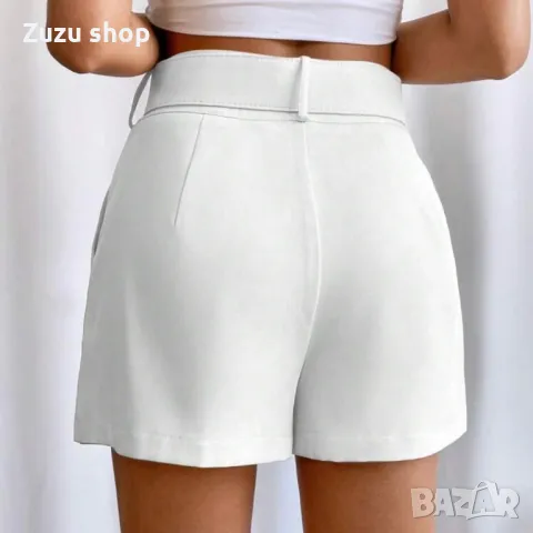 Къс бял панталон с колан, снимка 4 - Къси панталони и бермуди - 50428769