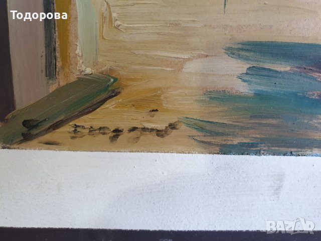 Два броя стари маслени картини- стария Созопол., снимка 4 - Картини - 38337424