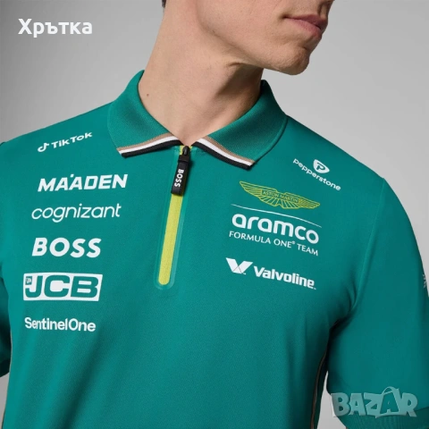Aston Martin x Hugo Boss F1 Team Polo - Оригинална мъжка тениска с яка, снимка 6 - Тениски - 53477687