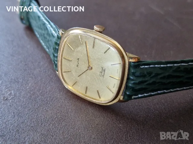 AVIA Швейцарски Мрханичен Чадовник SWISS MADE Позлатен 17 Jewels, снимка 3 - Антикварни и старинни предмети - 47842816