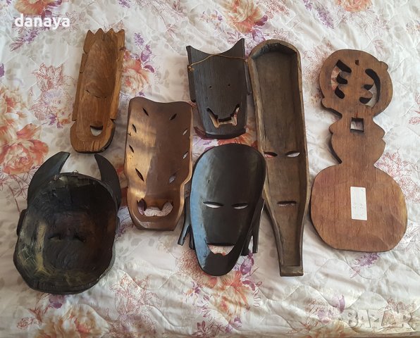 Дървени маски за стена ретро декор дърворезба, снимка 8 - Декорация за дома - 43743666
