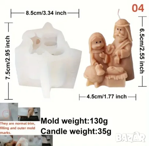 Комплект 5 молдове Рождество Христово , снимка 3 - Форми - 50238386