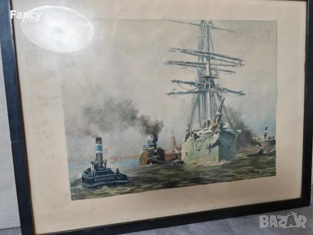 Стара картина R. Putsche 1945 г, снимка 3 - Антикварни и старинни предмети - 52696675