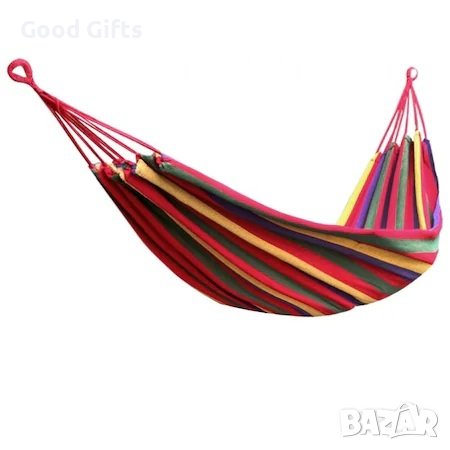 Единичен Хамак , 80х200 см, разноцветен памук + калъф за съхранение, снимка 6 - Други стоки за дома - 38097116