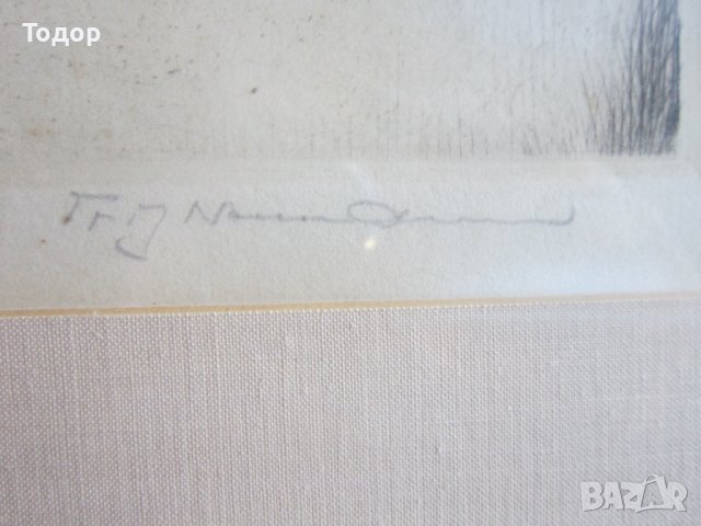 Оригинален офорт  гравюра картина подписана , снимка 6 - Картини - 37396282