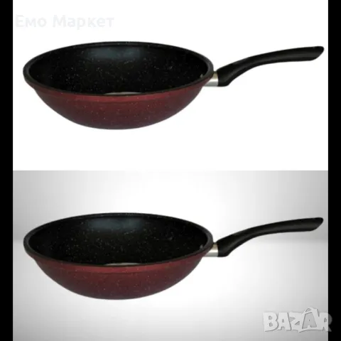 Тиган Уок Rosberg R51320G26, 26см., Мраморно покр., Индукция, Бордо меланж