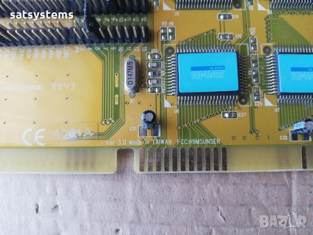 SUNIX 4061A VER 3.0 H9MSUNSER 16-bit ISA Adapter Controller Card, снимка 6 - Други - 33588686