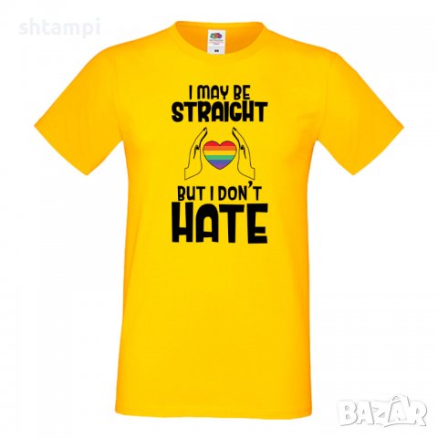 Мъжка тениска I May Be Straight But I Don't Hate Прайд,Празник.Повод,Изненада, снимка 1 - Тениски - 37102693