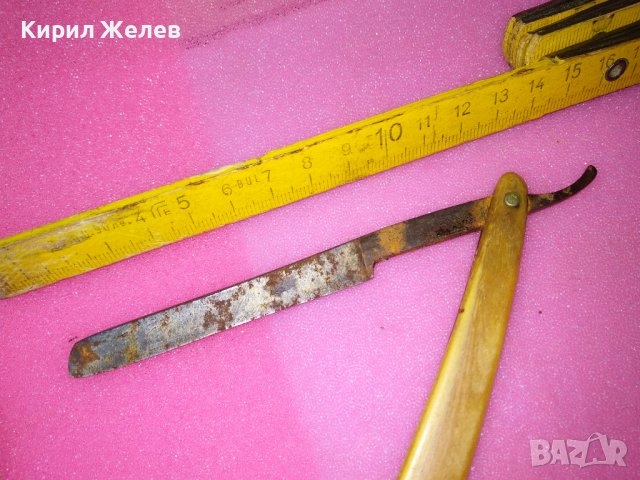 Старинен РЯДЪК КОЛЕКЦИОНЕРСКИ БРЪСНАЧ с РОГОВА ДРЪЖКА РЪЧНА ИЗРАБОТКА 22487, снимка 4 - Колекции - 44010481