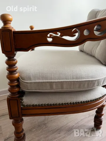 Италианско кресло от средата на миналия век, снимка 7 - Антикварни и старинни предмети - 48090516