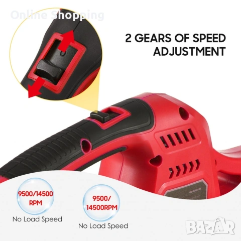 Акумулаторна духалка за листа QS-GT85101 – 20V Max, 2.0Ah, 2 скорости, 14500 об/мин, снимка 2 - Градинска техника - 53404914