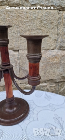 Масивен бронзов свещник , снимка 4 - Други стоки за дома - 52228166