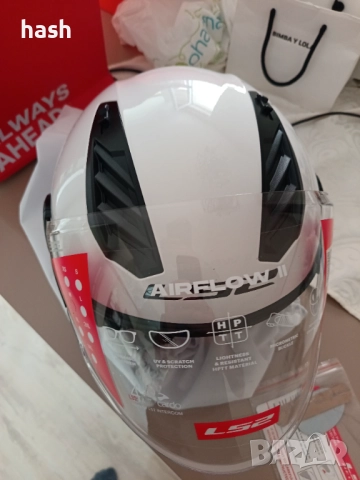 Мото каска LS2 OF616 AIRFLOW II ПЛЪТЕН ГЛАНЦ БЯЛ-06, размер М, снимка 3 - Спортна екипировка - 52581859