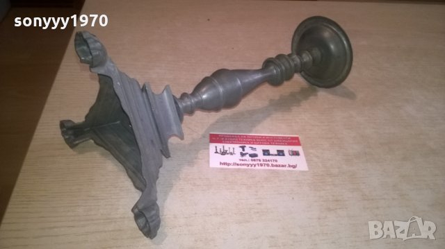 красив и стилен сив свещник-внос холандия-32х15см, снимка 7 - Колекции - 27902670