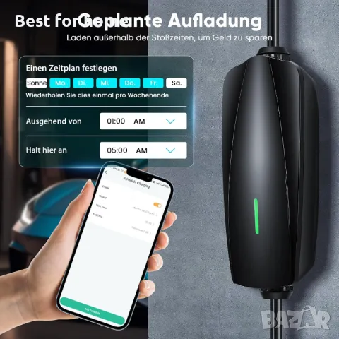 Зарядна станция Type2 за електромобили с WiFi Bluetooth управление, 6 м FNRIDS, снимка 5 - Аксесоари и консумативи - 49349444