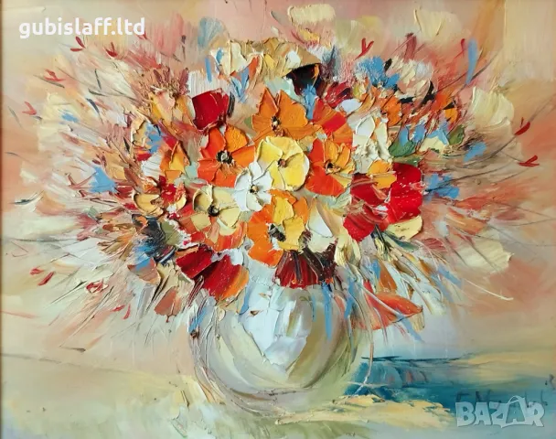 Картина, натюрморт, худ. П. Митков, 2003 г., снимка 2 - Картини - 49406330