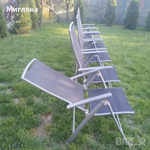 Сгъваеми алуминиеви столове, снимка 5 - Градински мебели, декорация  - 50148994