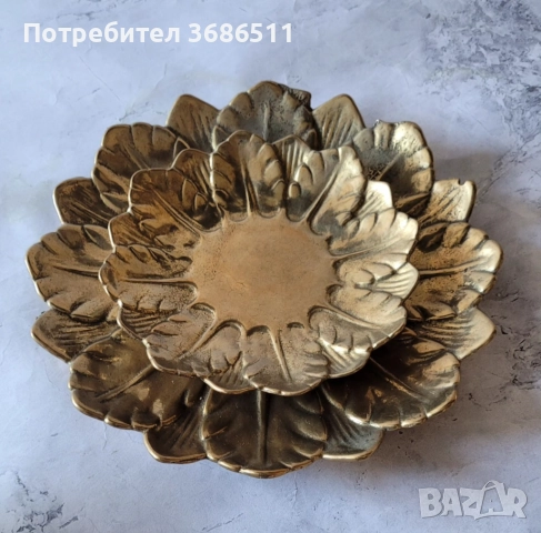 Месингов свещник 3 части, снимка 2 - Други стоки за дома - 52128178