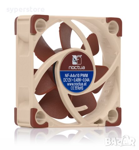 Вентилатор за компютър 40x40x10mm Noctua NF-A4x10-PWM SSO2 Bearing 4-pin PWM 5000RPM 12V, снимка 2 - Други - 40410372