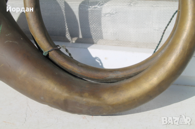 Стара военна месингова ловна тръба, снимка 3 - Антикварни и старинни предмети - 44911210