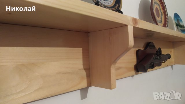 Полица за битова стая , рафт за стена битова стойка за стена декорация на старинни предмети механа, снимка 2 - Други - 32996975