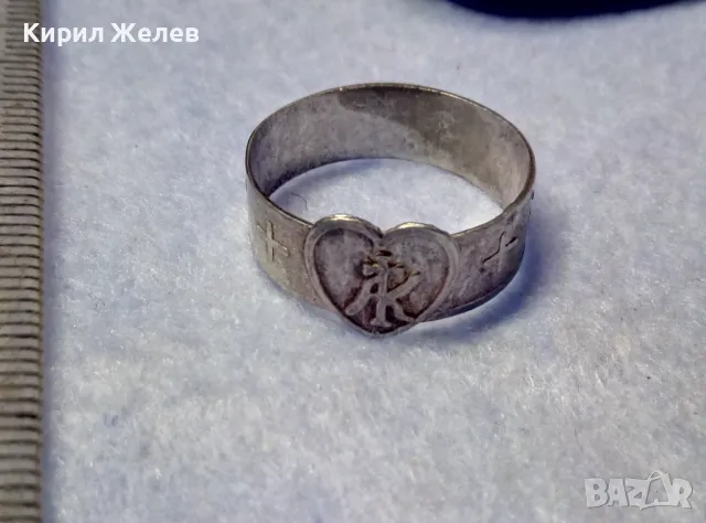 СТАРИНЕН ГРЪЦКИ ПРАВОСЛАВЕН ПРЪСТЕН ОКСИДИРАНО СРЕБРО ВИСОКА ПРОБА РЯДКА РЪЧНА ИЗРАБОТКА 49229, снимка 5 - Антикварни и старинни предмети - 50337551