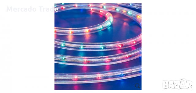 Светещ маркуч, Цветен, LED светлини, 7,5м