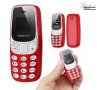 Мини телефон, BM10, с промяна на гласа, малък телефон, L8Star BM10, Nokia 3310 Нокия, червен , снимка 1 - Други - 34783791