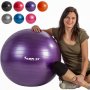 Гимнастическа топка, фитнес топка, топка за спорт, пилатес топка, 75 см, лилава, снимка 3