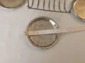 Стари  метални чинийки за сервиране с постовка, снимка 7