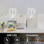 LMiSQ Модерна лампа - полилей Ф38CMxH40CM Бяла LED Димируема 0%-100%, снимка 4